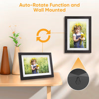 1 x RAW Customer Returns FUMAT Digital Photo Frame WiFi, 10.1 inch Electronic Photo Frame 32 GB Memory, Easy Sharing of Photos and Videos via Frameo App, Automatic Rotation - RRP €79.99