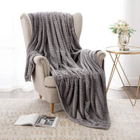 1 x RAW Customer Returns MIULEE Cuddly Blanket Fleece Blanket Flannel Blanket Solid Color Living Room Blankets Couch Blanket Fluffy Throw Microfiber Bedspread Sofa Blanket Blanket For Bed Sofa Bedroom Office 85x95Inch 220x240cm Gray - RRP €44.28