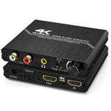 1 x RAW Customer Returns HDMI 2.0 Audio Extractor - Tendak HDMI Audio Splitter 4K HDMI to Optical Spdif Toslink 3.5mm AUX Stereo RCA L R Audio Converter with Volume Control Support 4K 60Hz HDCP 2.2 HDR 3D YUV 4 4 4 - RRP €36.29