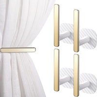 1 x RAW Customer Returns Tiebacks Gold Curtain Holders Self-Adhesive Curtain Holders L Shaped Curtain Hooks in Nordic Style Window Treatment Holder for Home Office Curtains Decoration White, 4 Pieces 183  - RRP €26.84