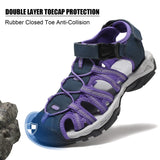 1 x RAW Customer Returns Women s Sports Sandals Trekking Sandals Closed Outdoor Hiking Sandals Summer Lightweight Shoes Women s Sandals for Sports Beach Water Sports Purple 39 - RRP €45.99