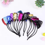 52 x RAW Customer Returns FRCOLOR Glitter Sequins Cat Ears Headband Cute Shiny Cat Ear Hair Band Hair Hoops Headwear for Costume Party Dress Up, Pack of 8 - RRP €721.24