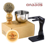 1 x RAW Customer Returns Anbbas Men s Gift Set Shaving Brush Pure Badger Hair Shaving Brush Badger Shaving Soap Shaving Bowl with Acrylic Shaving Stand - RRP €20.99