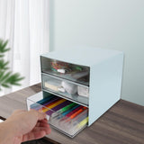 1 x Brand New FWEEK Desk Organizer Drawers, Blue Organizer with Drawers, Desk Organizer with Drawer, Desk Storage Box for Office, School, Home - 3 Drawers - RRP €20.4