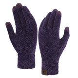 1 x RAW Customer Returns ZASFOU Women Winter Touch Screen Chenille Gloves for Cycling Running Lilac One Size - RRP €24.0