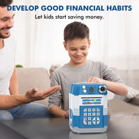 1 x RAW Customer Returns TUSEASY money box for children, large safe piggy bank, savings bank, gift for boy 5 6 7 8 9 years, toy for boys, blue - RRP €24.73