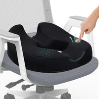 1 x RAW Customer Returns ZHOOGE Seat Cushion Orthopedic Seat Ring Hemorrhoids Coccyx Cushion, Donut Seat Ring Coccyx Relief for Car, Sofa, Office Wheelchair, Black 39.5 x 44.5 x 14 cm - RRP €30.26