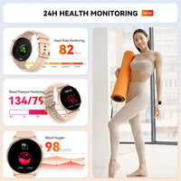 1 x RAW Customer Returns LaNikar Smartwatch Women s with Telephone Function 1.43 AMOLED Display Fitness Watch Women s Waterproof Sports Watch Pedometer with Heart Rate, SpO2, Sleep Monitor, Round Watch for iOS and Android - RRP €46.63