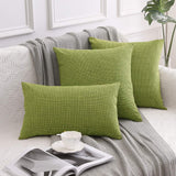 1 x RAW Customer Returns MIULEE cushion covers cushion cover decorative cushion linen look decorative cushion cover sofa cushion couch cushion decoration cross with hidden zipper for sofa bedroom set of 2 60 x 60 cm green - RRP €20.9