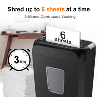 1 x RAW Customer Returns Bonsaii Shredder Paper Shredder, 6 Sheets Cross Cut Paper Shredder for Home and Small Offices, P-4 Shredder for Paper and Credit Cards, Portable Handle Design with 13L Waste Paper Basket C237-B  - RRP €30.24