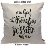 1 x RAW Customer Returns HGOD DESIGNS Cushion Cover Bible Verse Religious Christian Hope with God All Things Are Possible Quote Pillow Case Home Decorative For Boys Girls Living Room Bedroom Sofa Chair Pillow Covers 45X45cm - RRP €12.32