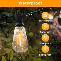 1 x RAW Customer Returns GLUROO Outdoor Fairy Lights, 18M Outdoor Fairy Lights with 31pcs ST38 LED Bulbs, 2200K Warm White, Waterproof Outdoor Fairy Lights for Garden, Patio, Parties - RRP €39.99