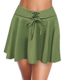 1 x RAW Customer Returns SHEKINI Women s Swim Skirt Elegant Bikini Short Skirt Slim Women s Swimsuit Ruched Sports Summer Elastic Beach Dress M, Grass Green  - RRP €28.22