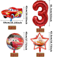 1 x Brand New Naotona Cars birthday decoration 3 years, 43 pieces car birthday decoration boy children s birthday decoration cake decorations banner racing car balloons paper bags for theme party children - RRP €8.05