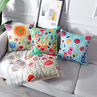 1 x RAW Customer Returns Artscope waterproof cushion covers, 4 pieces floral pattern cushion cover breathable pillow case for outdoor balcony terrace patio garden farmhouse decor 45 x 45 cm - RRP €21.99