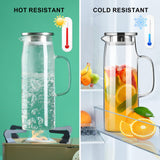 5 x RAW Customer Returns PARACITY water carafe 1.5L, carafe with lid and pourer, hot cold water jug, glass carafe for the refrigerator shelf, borosilicate glass carafe for lemonade, juice and milk - RRP €84.95