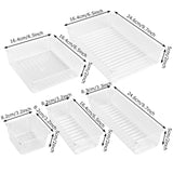 1 x Brand New SENENQU 16 Pieces Drawer Organizer System, 5 Sizes Transparent Separate Drawer Organizer, Clear Plastic Storage Boxes, Dressing Table Organizer for Drawers, Kitchens, Office - RRP €20.4