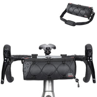 1 x RAW Customer Returns KEMIMOTO handlebar bag bicycle, multifunctional bicycle bag front handlebar waterproof, bikepacking commuter shoulder bag for MTB, road bike black - RRP €19.15