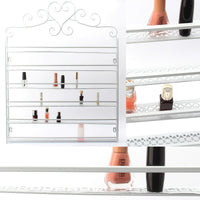 1 x RAW Customer Returns FullBerg 6-Tier Metal Nail Polish Stand Wall Shelf Round Nail Polish Shelf Storage Display Dressing Table Organizer Lipstick Stand Shelf Women s Makeup Organizers Shelves for Nail Polish White  - RRP €38.3