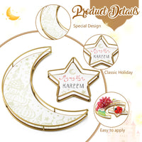 3 x Brand New Marsui 2 Sets Ramadan Tray Ramadan Plate Eid Mubarak Trays Moon Star Serving Trays Muslim Fruit Serving Plates Islamic Serving Plates Ramadan Kareem Table Decoration Gift for Party - RRP €61.2