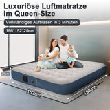 1 x RAW Customer Returns Dametay air mattress self-inflating for 2 people air bed with integrated pump inflatable mattress quick inflation self-inflatable air mattress for camping home travel 198 x 152cm - RRP €72.99