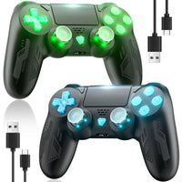 1 x RAW Customer Returns Bonacell 2 Pack Wireless Controllers for Ps-4 Dual Vibration Wireless Gamepad with Turbo and 3.5mm Audio Jack LED Touch Pad for P-s4 Pro Slim Pc - RRP €39.31