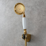 1 x RAW Customer Returns CIENCIA shower head brass hand shower high pressure shower head 1 2 inch gold hand shower with hose and shower shower holder, BS126F - RRP €29.99