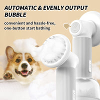 1 x Brand New uahpet Dog Bath Brush, Automatic Foaming Dog Shampoo Brush, Dog Bath Brush with Soap Dispenser, Portable Bubble Brush for Bathing Dogs, Wireless Pet Bath Brush Scrubber for Dogs Cats - RRP €60.74