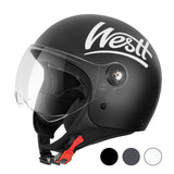 1 x RAW Customer Returns Westt jet helmet with visor motorcycle helmet men women helmet motorcycle scooter helmet moped helmet chopper retro moped ECE DOT certified - RRP €57.0