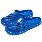 1 x RAW Customer Returns SAGUARO Clogs Breathable Mesh Slippers Summer Hollow Slippers Garden Shoes Leisure Bathing Shoes Beach Aqua Slippers Flat Sole Slippers Women Men Navy Blue 41 EU Label Size 42  - RRP €18.99