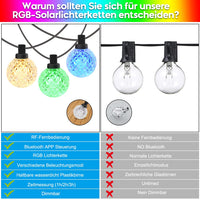 1 x RAW Customer Returns LED fairy lights outdoor, 25 LED colorful fairy lights with Bluetooth 20 modes 16 colors fairy lights outdoor power IP65 waterproof fairy lights bulbs for outdoor garden, balcony, terrace and indoor room - RRP €34.69