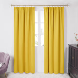 1 x RAW Customer Returns Deconovo Blackout Curtains with Gathering Tape Thick Thermal Curtains, 240x140cm Height x Width , Mustard Yellow, Set of 2 - RRP €41.9