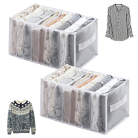 1 x RAW Customer Returns Drawer organizer for T-shirt with handle storage boxes drawers bra organizer storage box washable foldable folding box fabric box for pants, T-shirt, leggings gray, 9 compartments, for T-shirt with handle  - RRP €20.4