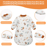 1 x RAW Customer Returns Miracle Baby Baby Sleeping Bag with Detachable Sleeves 2.5 TOG for Kids 2-Way Zipper Sleeping Bag Winter Cotton Pajamas for Boys and Girls S, Orange Unicorn  - RRP €29.5