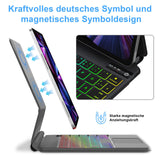 2 x RAW Customer Returns SENGBIRCH iPad Pro 11 keyboard case with magnetic - compatible with iPad Air 5 Air4, backlight multi-trackpad with German QWERTZ layout, free-floating stand design, thin light - RRP €120.98