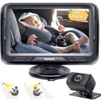 1 x RAW Customer Returns Rohent Baby Car Camera HD 1080P Baby Car Mirror 5 Minutes Easy Installation Crystal Night Vision Travel Safety Kit for Toddlers Rohent N06 - RRP €58.35