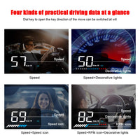 1 x RAW Customer Returns Head up display car HUD display OBD2 GPS, iKiKin 3.5 inch 8.9 cm, speedometer, car tachometer, water temperature meter motor speed safety alarms - RRP €35.99