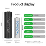 1 x RAW Customer Returns POWEROWL battery charger with AA battery 4 pieces AAA battery 4 pieces, battery charger for NI-MH NI-CD AA AAA C D battery, type C, micro USB quick charge - RRP €27.22