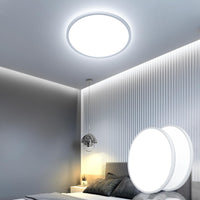 1 x RAW Customer Returns OTREN 2 pieces LED ceiling light flat, round bathroom lamp ceiling lamps 24W, 2400LM modern panel lamp for bathroom, living room, bedroom, bathroom, 6500K cool white, IP44, 23CM - RRP €31.25