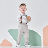 1 x RAW Customer Returns Newborn Gentleman Outfits and Coordinates, Bow Shirt and Suspenders Trousers 5 Pieces 3-6 months, Size 59, Sailing Boat  - RRP €30.05