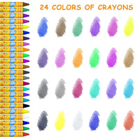 2 x Brand New Wax Crayons 24 Bright Colors Coloring Pens Non-Toxic Wax Crayons for Children Mini Oil Crayon Set Ideal for Painting, Coloring for Girls Boys - RRP €12.08