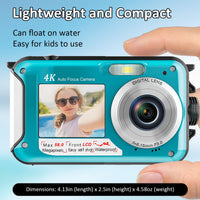 1 x RAW Customer Returns Digital Camera Autofocus 56MP 4K Camera Photo Camera 16x Digital Zoom 2.7 Inch Screen Underwater Camera with 32GB Card - RRP €109.99