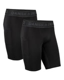 1 x RAW Customer Returns DANISH ENDURANCE 2 Pack Men s Short Tights, Running Compression Shorts, with Pocket, Black, L - RRP €29.95