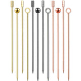 1 x RAW Customer Returns Pack of 12 cocktail skewers, stainless steel set of cocktail sticks, 11 cm, reusable cocktail sticks for appetizers, small snacks, appetizers, cocktails - 4 models, 3 colors, multi-colored - RRP €23.99