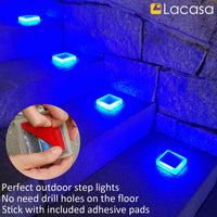 1 x RAW Customer Returns Lacasa Solar Floor Lights Outdoor, 40LM 4 Pack Solar Lights for Outdoors, IP68 Waterproof Auto ON OFF Solar Lamps LED Path Lights for Garden Lawn Patio Driveway 4 Pack - RGB Color Changing  - RRP €32.33