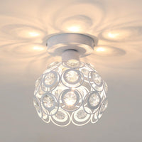 1 x RAW Customer Returns Toolight Ceiling Light Modern, Crystal Ceiling Light, E27 Semi Flush Mini Chandelier Made of Crystal, Indoor Ceiling Lights for Living Room, Bedroom, Corridor, Hallway, Stairs White, Without Bulbs  - RRP €19.98