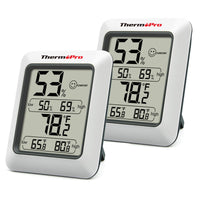 1 x RAW Customer Returns ThermoPro TP50 Digital Indoor Thermometer Room Thermometer and Humidity Indicator with Humidity and Temperature Monitor, 2 Pack - RRP €20.99