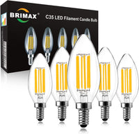 2 x RAW Customer Returns BRIMAX 6W LED light bulb warm white 2700K E14 candles dimmable 6W 60W C35 LED lamp 580lm AC220-240V Glass LED replacement bulbs E14 for home, patio and outdoor lighting, pack of 5 - RRP €36.28