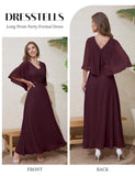 1 x RAW Customer Returns DRESSTELLS Dress Wedding Guest Women Formal Dresses Maxi Elegant Evening Dresses Burgundy 2XL - RRP €62.35