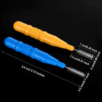 1 x RAW Customer Returns 100 Pieces Interdental Brush Dental Floss Toothpick Oral Dental Hygiene Brush Dental Floss Toothpick Tooth Cleaning Tool Orange and Blue  - RRP €16.13